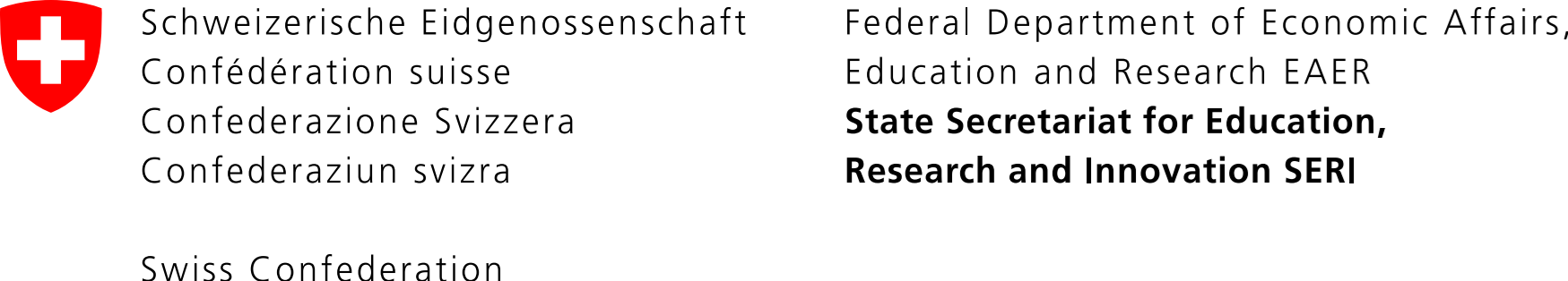 Swiss State Secretariat for Education, Research and Innovation logo.
