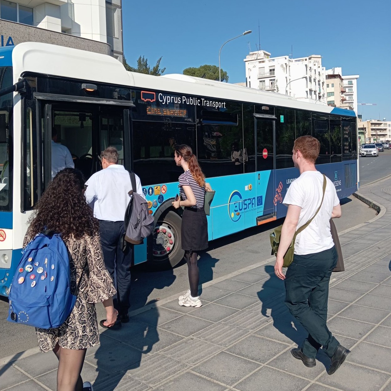 Passengers boarding the PAVE-SCAN bus during EU Space Days 2026