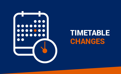 Timetable changes announcements